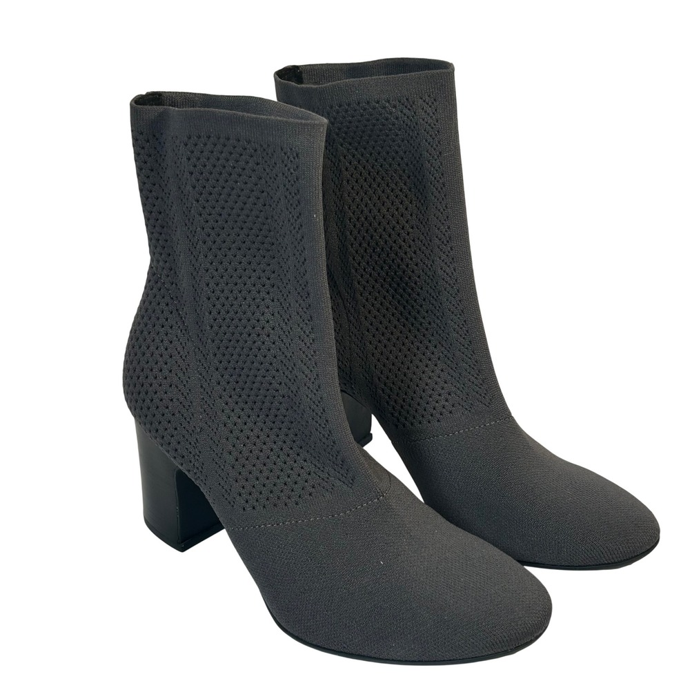Born Charcoal Gray Knit Sock Ankle Boots Block‎ Heel F54322 CBHD19 Mens 7.5M